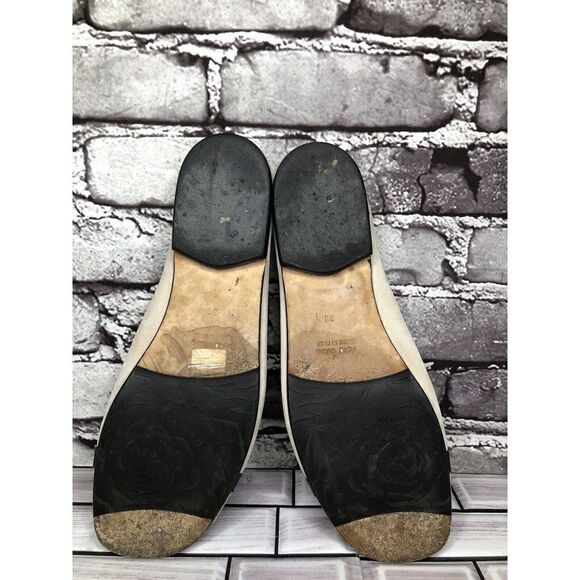 Taryn Rose Ivory Leather Brown Leather Strap Pumps Peep Toe Shoes Women sz 39EU - Picture 14 of 16